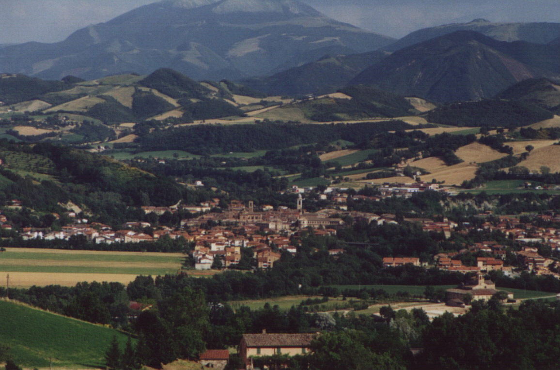 View of Urbania from Peglio